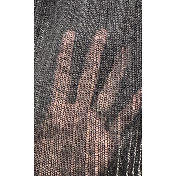 Nina Ricci Black Cashmere Silk Knit Tank Women’s Size Large Fringe Whimsigoth - Picture 9 of 11